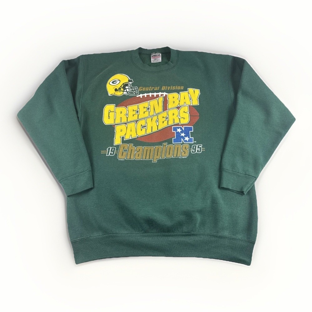 Vintage Green Bay Packers Oneita Sweater Mens XL 90s 1995 Nutmeg Made in USA NFL